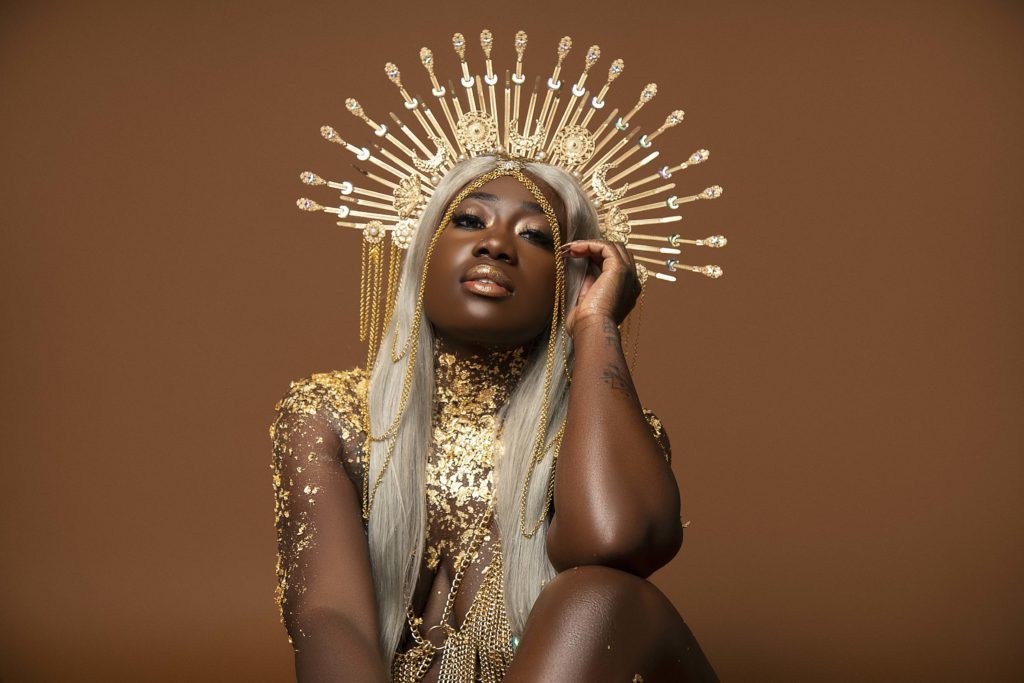 Portrait of Black Woman in Gold by Atlanta portrait photographer Bonnie Bli